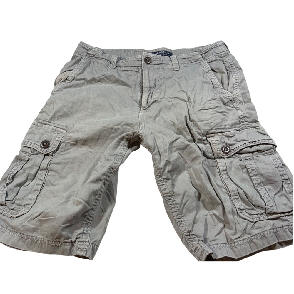 Abercrombie & Fitch Mens Cargo Shorts Size 30 Olive Green Utility Multi-Pocket